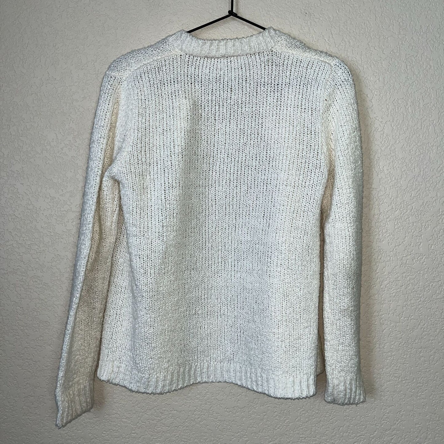 Gerard Works Womens Sz L Hand Loomed Cardigan Sweater White