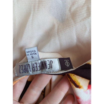 Jennifer Lopez Womens Sz S Long Sleeve Mini Dress Abstract Print Scoop Back