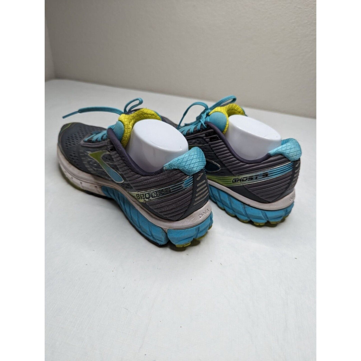 Brooks Womens Ghost 9 Running Shoes Grey/Blue/Green Size 10 US