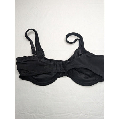 Breezies Womens Sz 38D Unlined Black Demi Bra