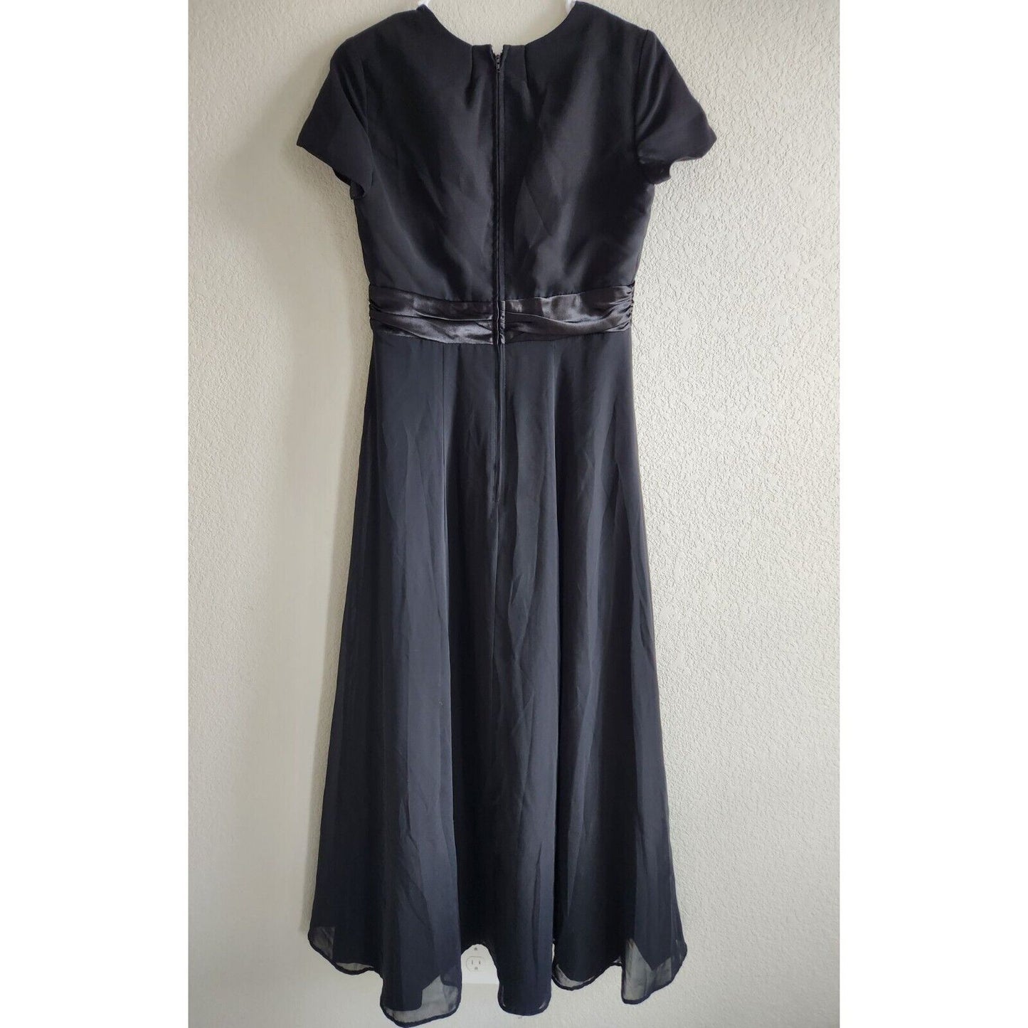 Vintage 1990s Stage Accents Womens Sz 8 Maxi Dress Show Choir Black Beaded