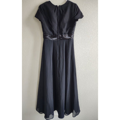 Vintage 1990s Stage Accents Womens Sz 8 Maxi Dress Show Choir Black Beaded