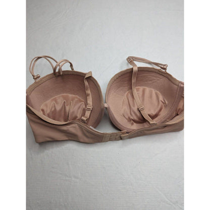 Vintage Fashion Forms Womens Sz 36C Padded Push Up Bra Beige