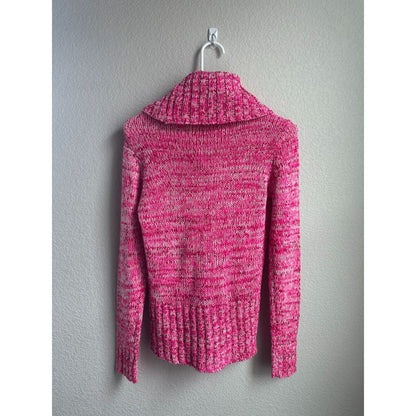 Vintage Y2K LEI Womens Sz S Cowl Neck Sweater Pink Sequin