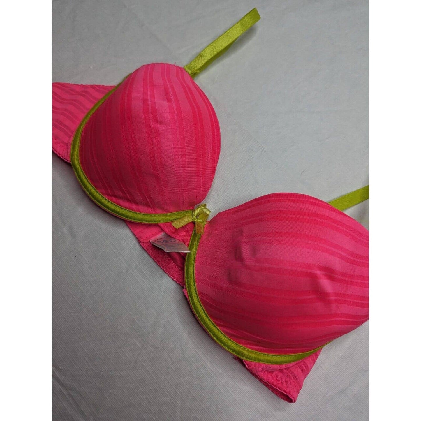 Just Be Mujer Sz 36C Camiseta Sujetador Neón Rosa Lima Verde Correas