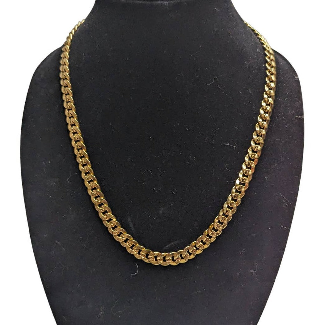 Vintage Womens Gold Tone Single Strand Chain Necklace JH Makers Mark