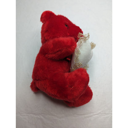 Vintage Y2K Plush Stuffed Animal Valentines Day Red Teddy Bear Heart I Love You