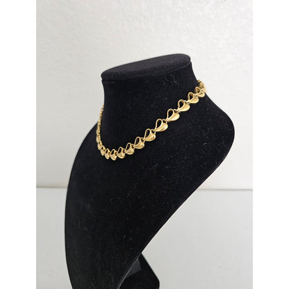 Vintage Y2K Gold Tone Heart Chain Necklace Dainty 2000s