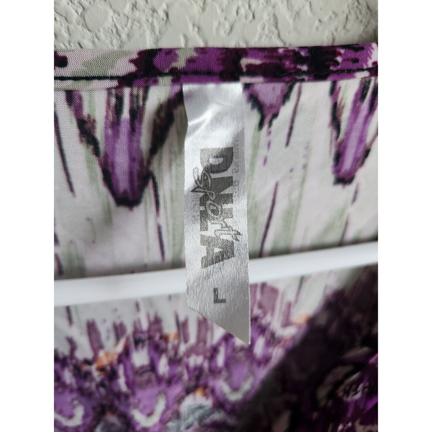 DNLA Sport Womens Sz L V Neck Maxi Dress Vintage Purple Short Sleeve