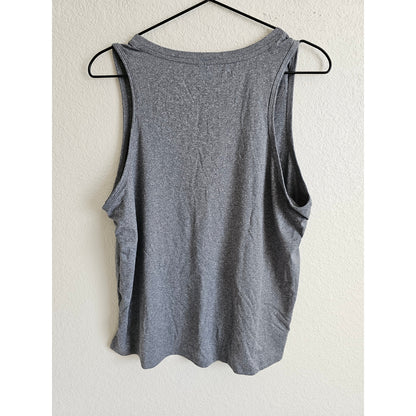 Ellie Womens Sz XL Athletic Tank Top Dark Gray V Neck Loose Fit