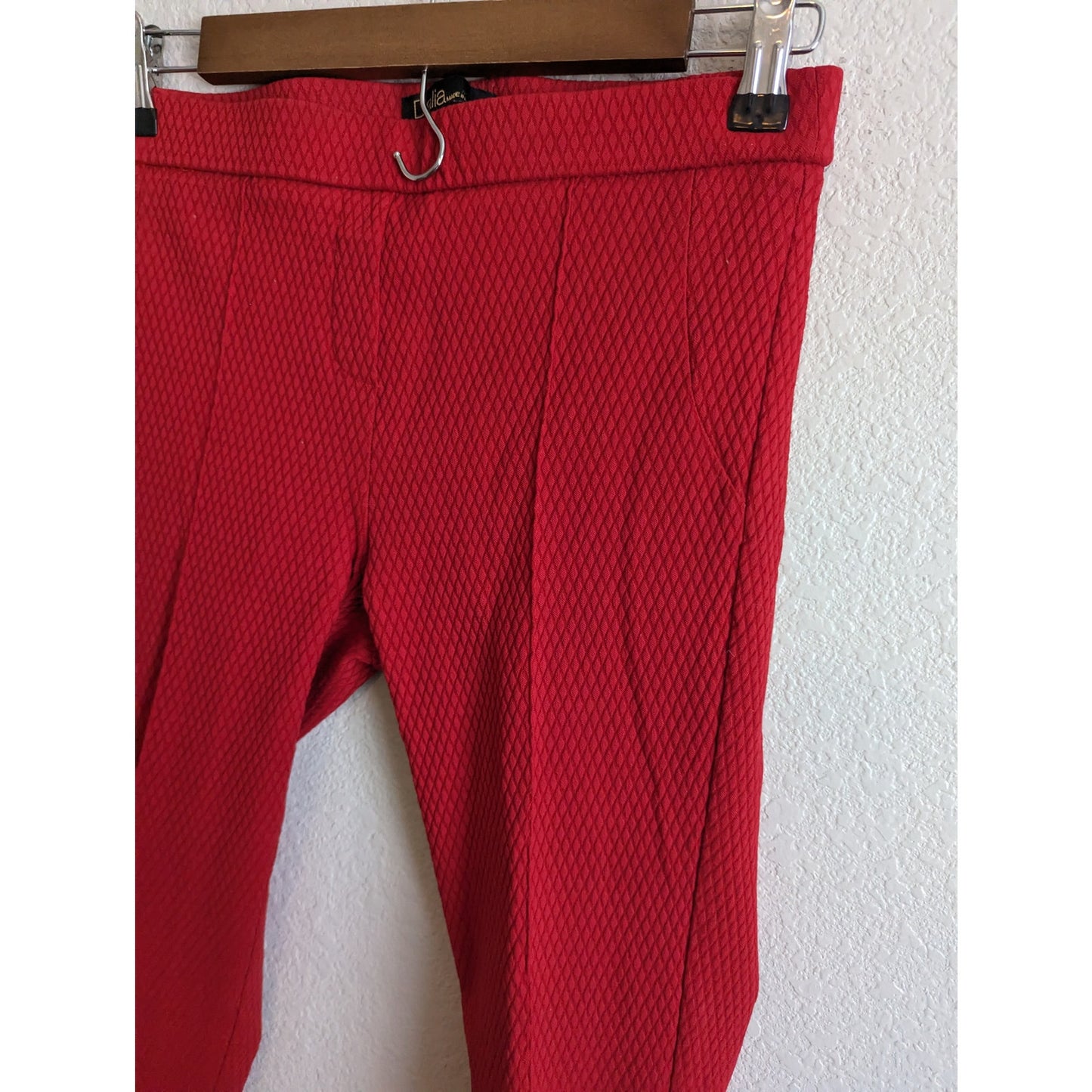 Dalia Womens Sz 4 Pull On Skinny Pants Leggings Red Quilted