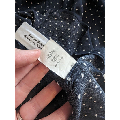 Madewell Womens Sz S Layout Navy Polka Dot Tunic Dress Navy Blue