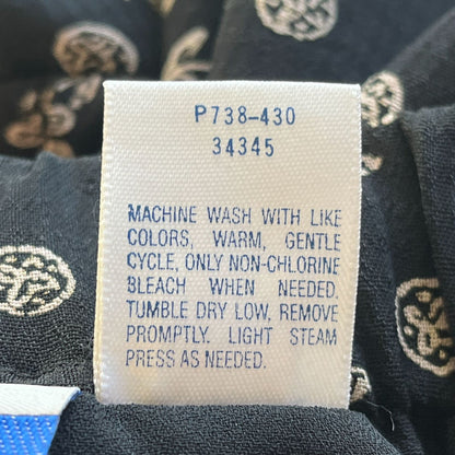 Vintage Pendleton Womens Sz 6P High Waist Polyester Pants Black White Floral