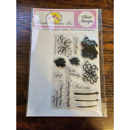 Frantic Stamper Clear Rubber Stamp Set Floral Sympathy Cards