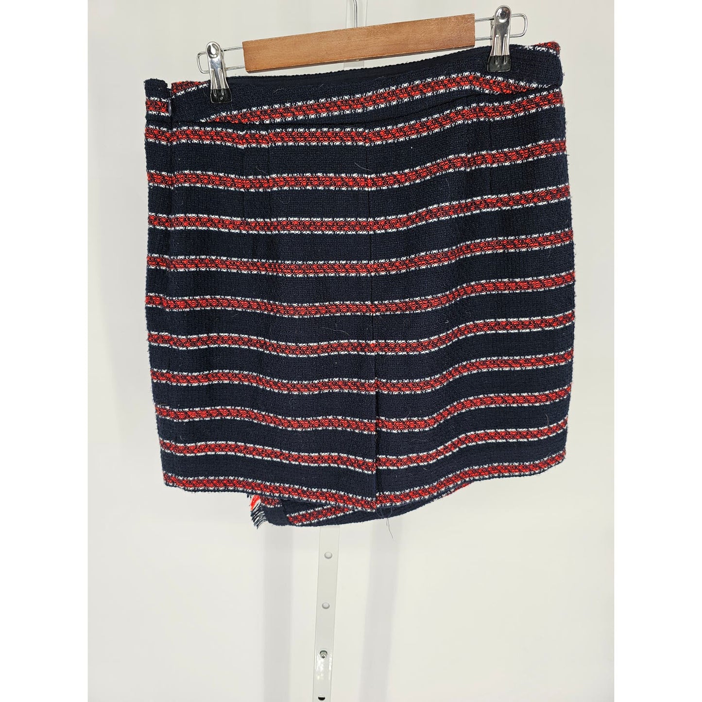 Andrew Mark New York Womens Sz 12 Tweed Above Knee Skirt Black Red Striped