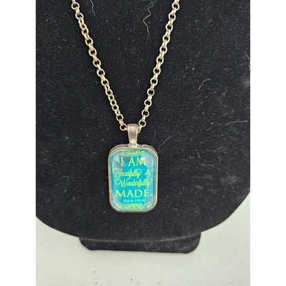 Vintage Y2K Chain Pendant Necklace I Am Fearfully & Wonderfully Made