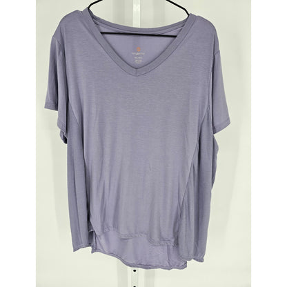 Tangerine Womens Sz XXL Short Sleeve V Neck T Shirt Light Purple Athletic