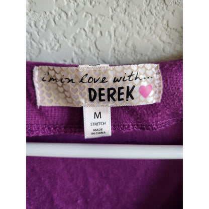 In Love With Derek Womens Sz M Mini Dress Purple Zip Front Y2K