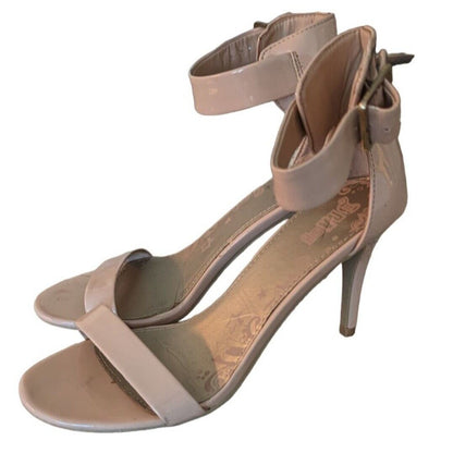 Trash Womens Sz 8.5 Light Blush Pink Patent Heels Ankle strap