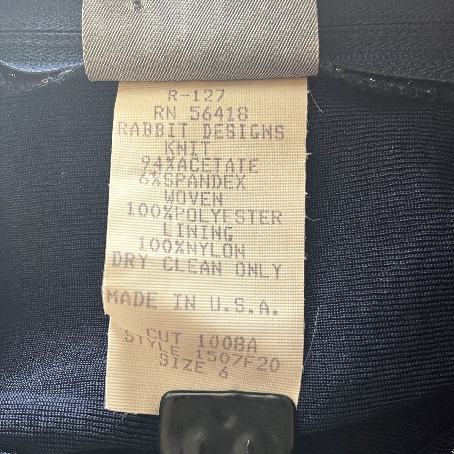 Vintage Rabbit Designs Womens Sz 6 Formal Jumpsuit Navy Blue Glitter