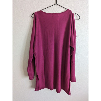 Design 365 Womens Sz S Cold Shoulder Mini Dress Purple Studded Long Sleeve