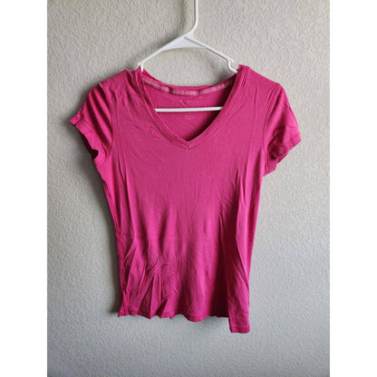 Sonoma Womens Sz M Everyday Tee V Neck T Shirt Pink Cotton