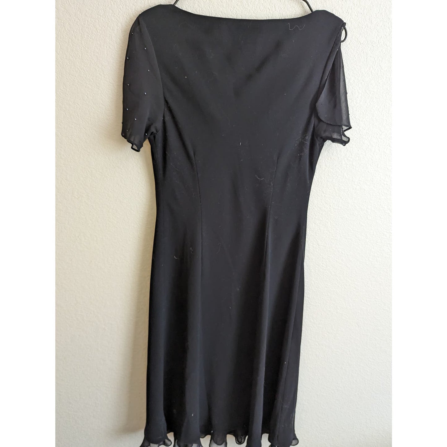 Amanda Smith Womens Sz 10 Midi Length short Sleeve Formal Dress Black