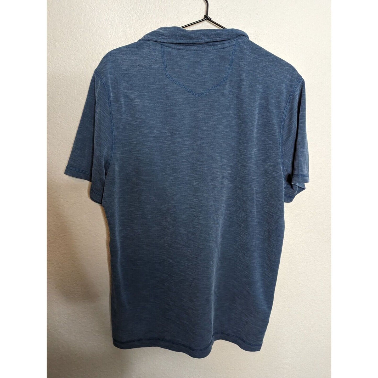 Eddie Bauer Active Mens Sz M Short Sleeve Polo Shirt Blue Athletic