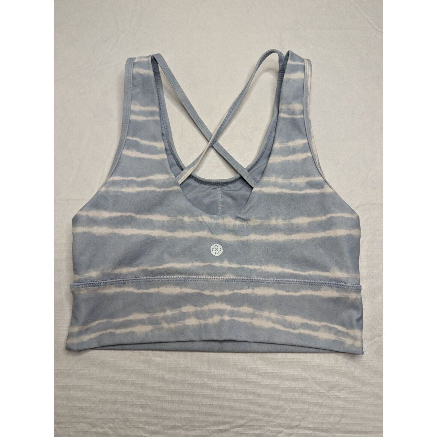 Scorpio Sol Womens Sz M Longline Sports Bra Blue Tie Dye