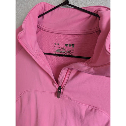 Under Armour Womens Sz M Fitted Compression Jacket 1/4 Zip Bubblegum Pink