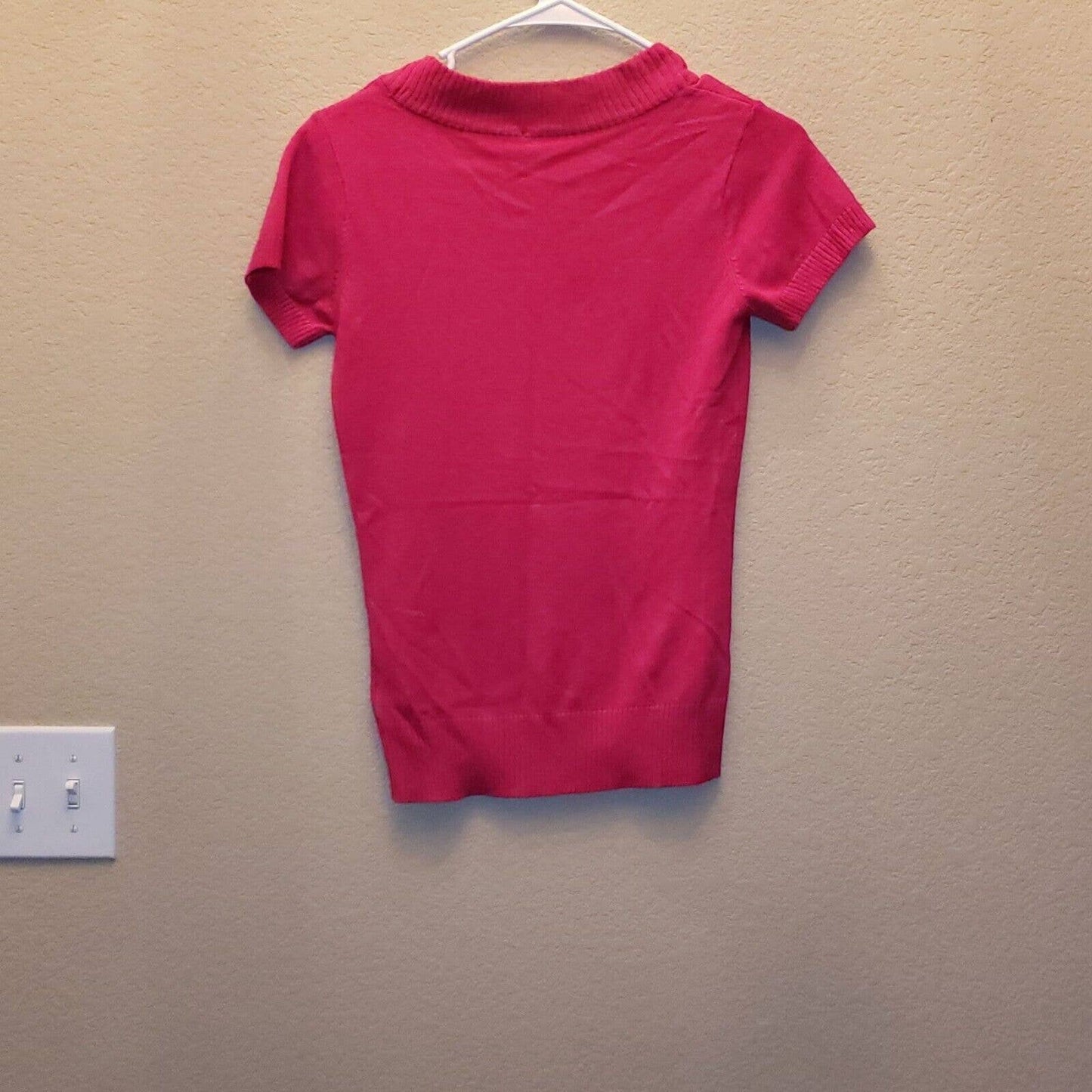 Derek Heart Womens Sz M Short Sleeve Knit Top Pink