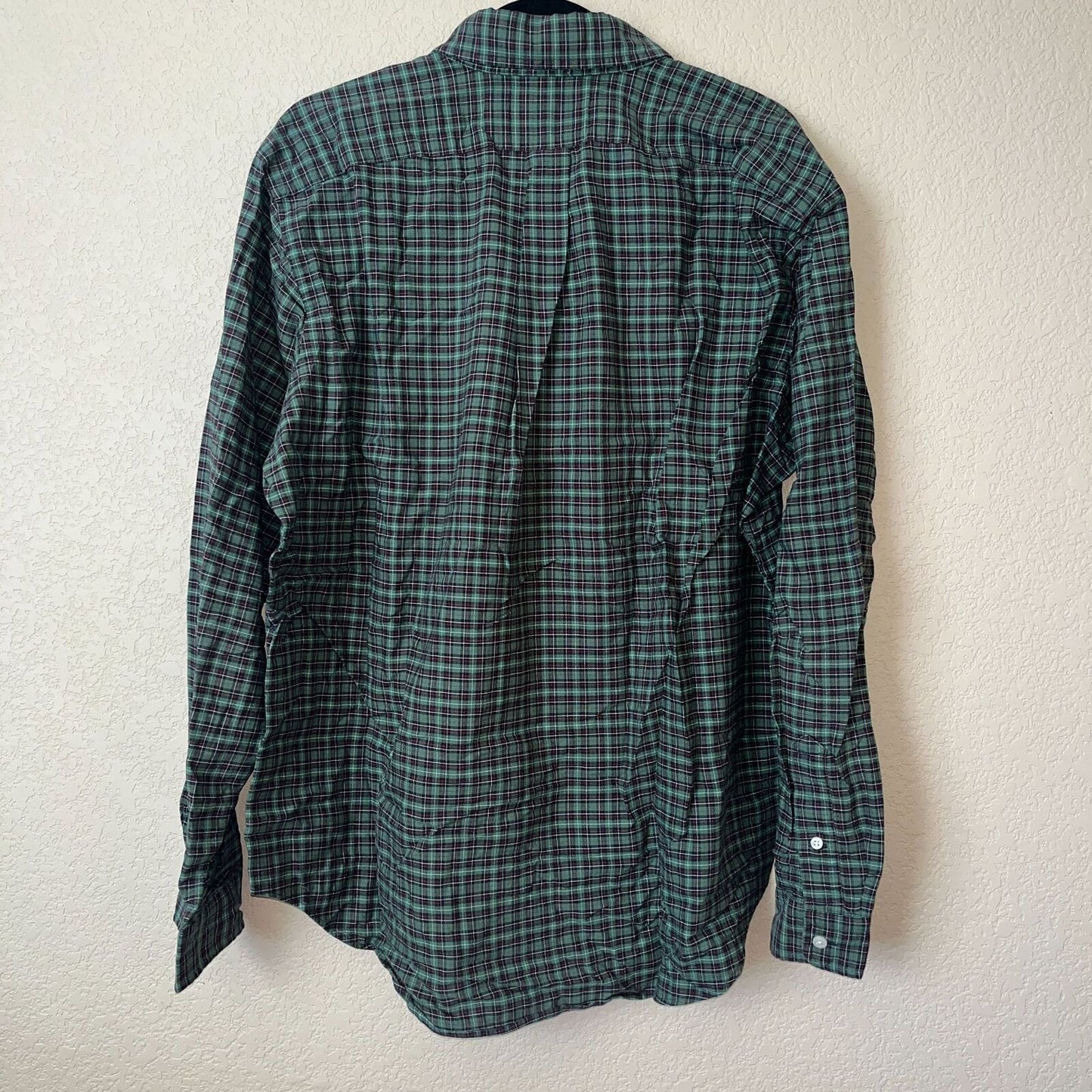 American Living Mens Sz XL Long Sleeve Button Down Shirt Forest Green Plaid