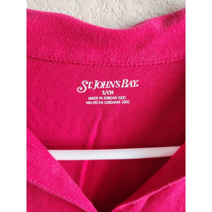 St Johns Bay Womens Sz S Sleeveless Polo Shirt Bright Pink