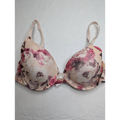 Gilligan & O'Malley Sz 34D Favorite Lightly Lined T shirt Bra Beige Floral