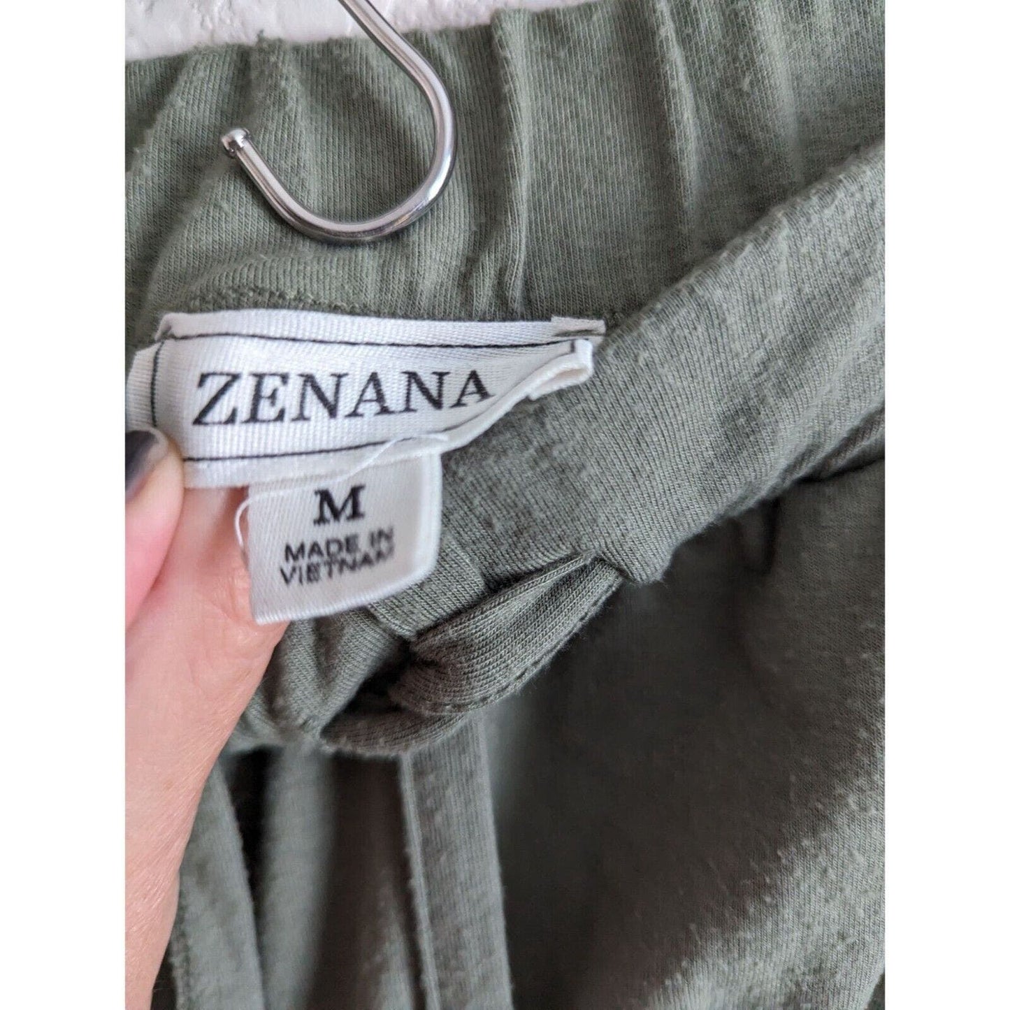 Zenana Womens Sz M Knee Length Jersey Knit Skirt Solid Olive Green