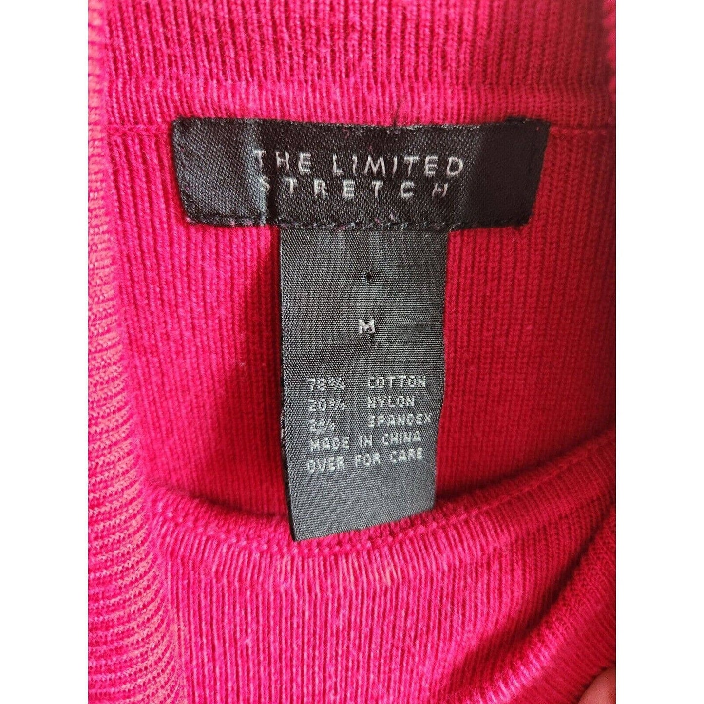 Vintage The Limited Womens Sz M Turtleneck Long Sleeve T Shirt Dark Pink Y2K