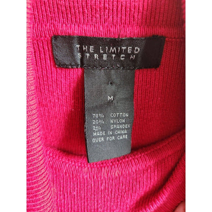 Vintage The Limited Womens Sz M Turtleneck Long Sleeve T Shirt Dark Pink Y2K