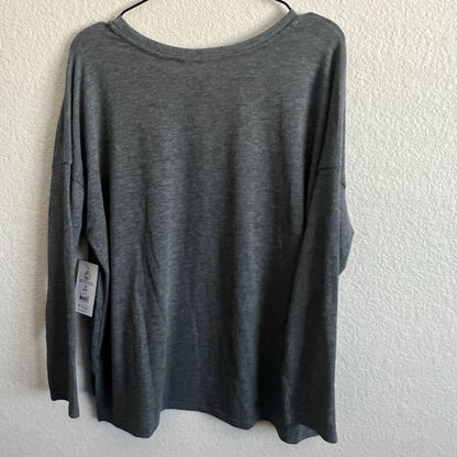 Joyspun Womens Sz M Gray Long Sleeve Slouchy Athletic Athleisure T Shirt