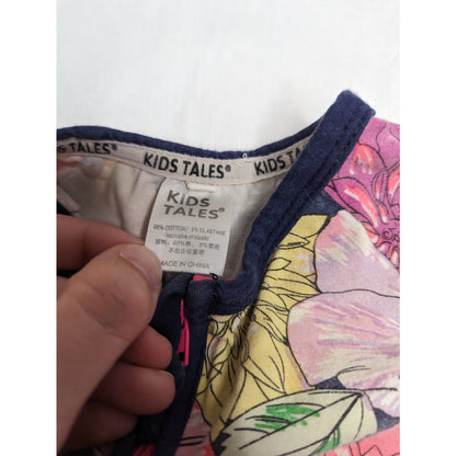 Kids Tales Baby Girls Sz 12M One Piece Zip Up Outfit Colorful Watercolor Floral