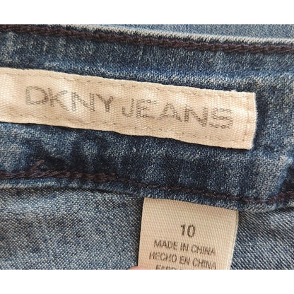 DKNY Jeans ajustados en azul con lavado medio para mujer talla 10