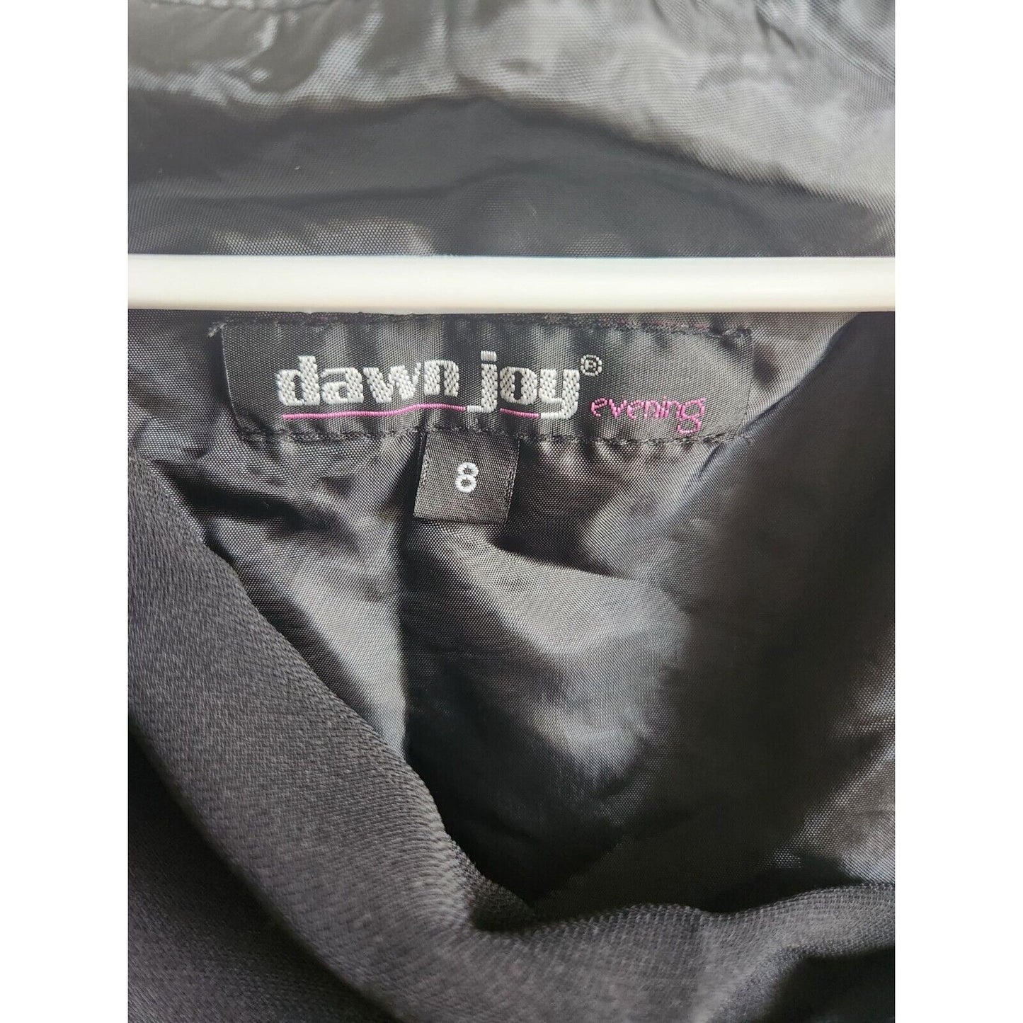 Vintage Dawn Joy Evening Womens Sz 8 Midi Length Solid Black Dress