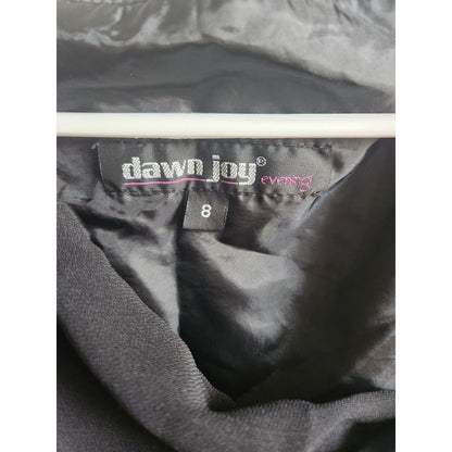 Vintage Dawn Joy Evening Womens Sz 8 Midi Length Solid Black Dress