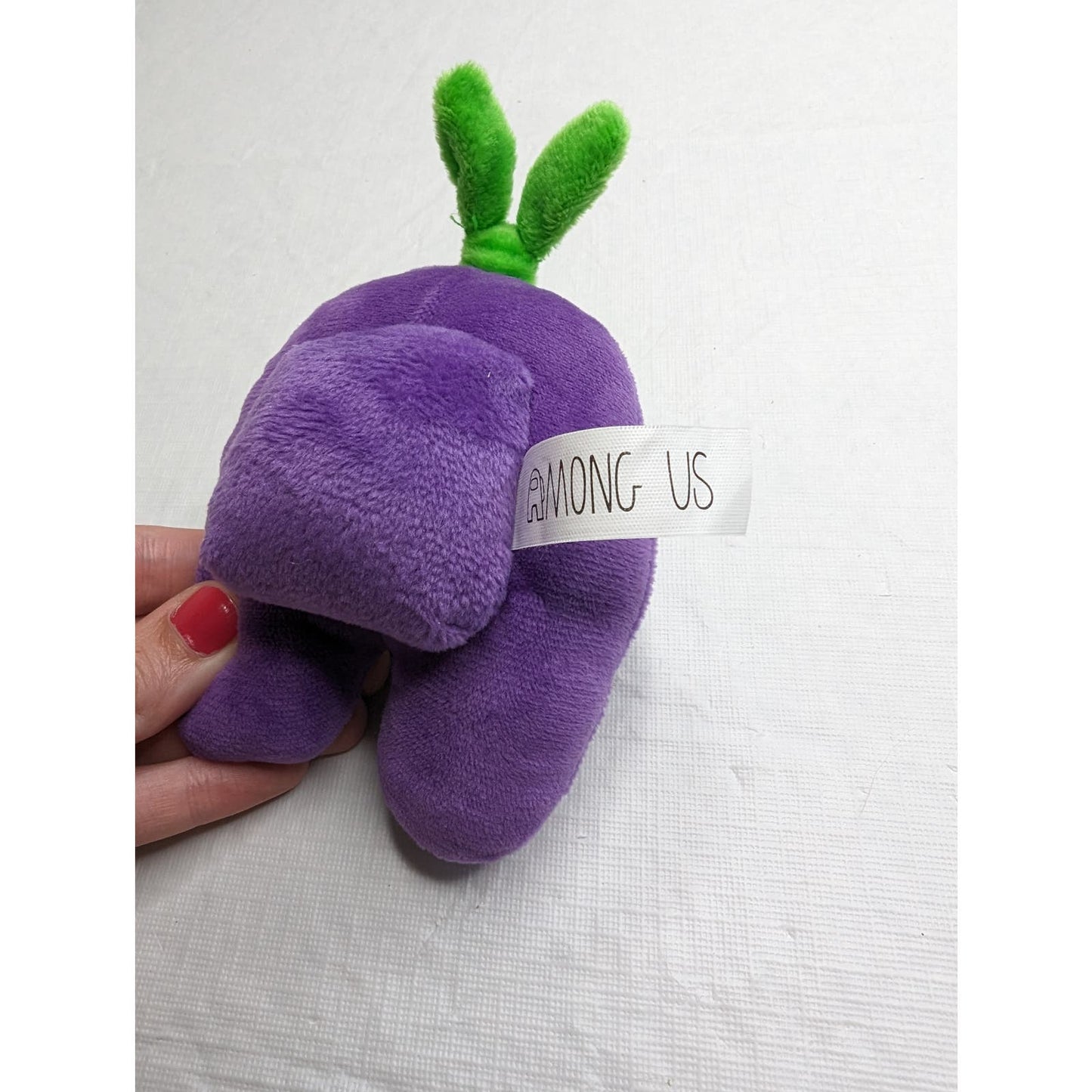 Among Us Mini Stuffed Animal Plush Purple w/ Green Sprout on Head