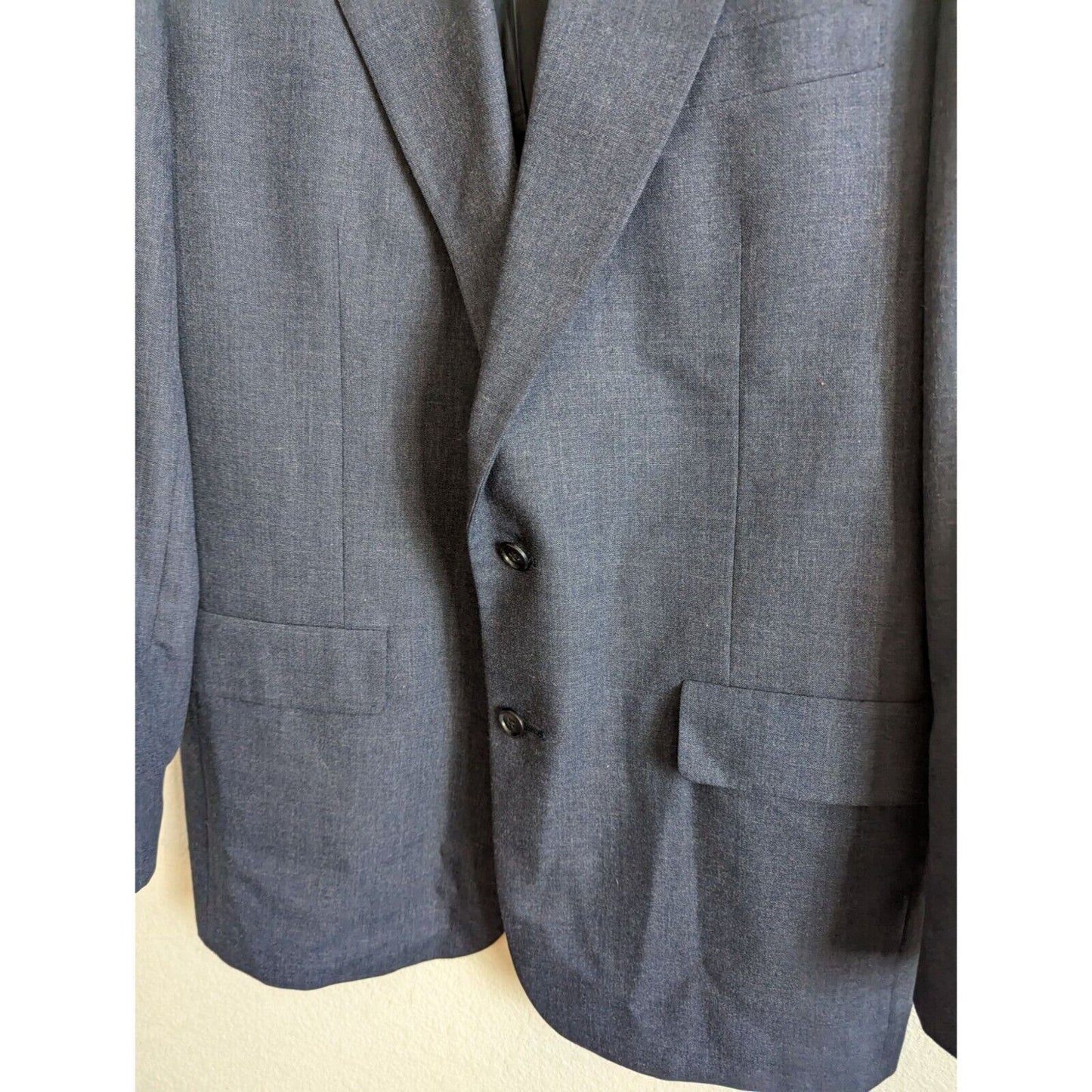 Vintage 1970s Palm Beach Mens 2 Button Suit Coat Navy Blue Sz 42R
