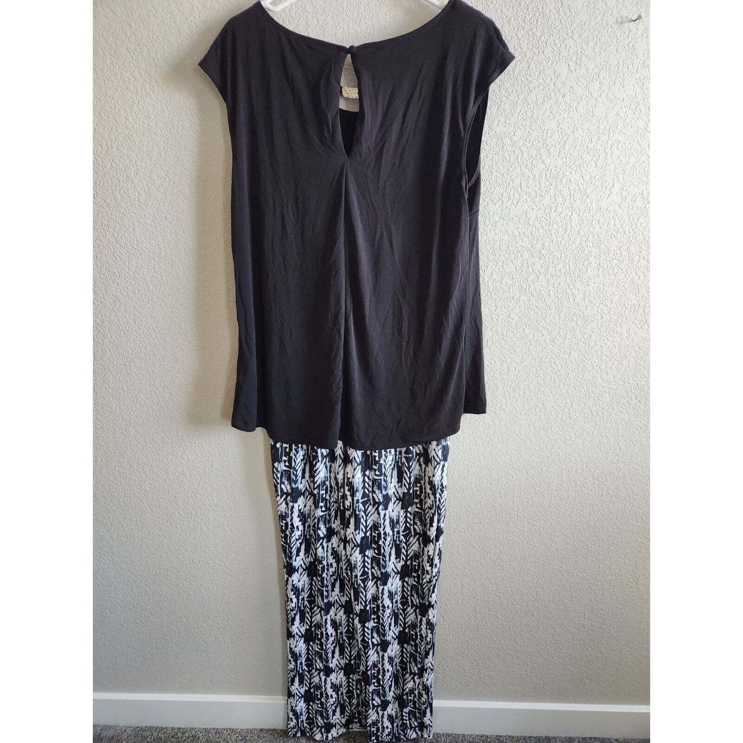 Vintage Karin stevens womens Sz 10 Jumpsuit Formal Black White