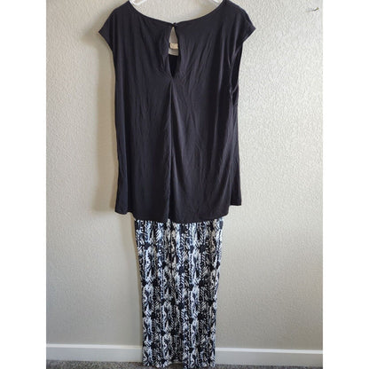 Vintage Karin stevens womens Sz 10 Jumpsuit Formal Black White