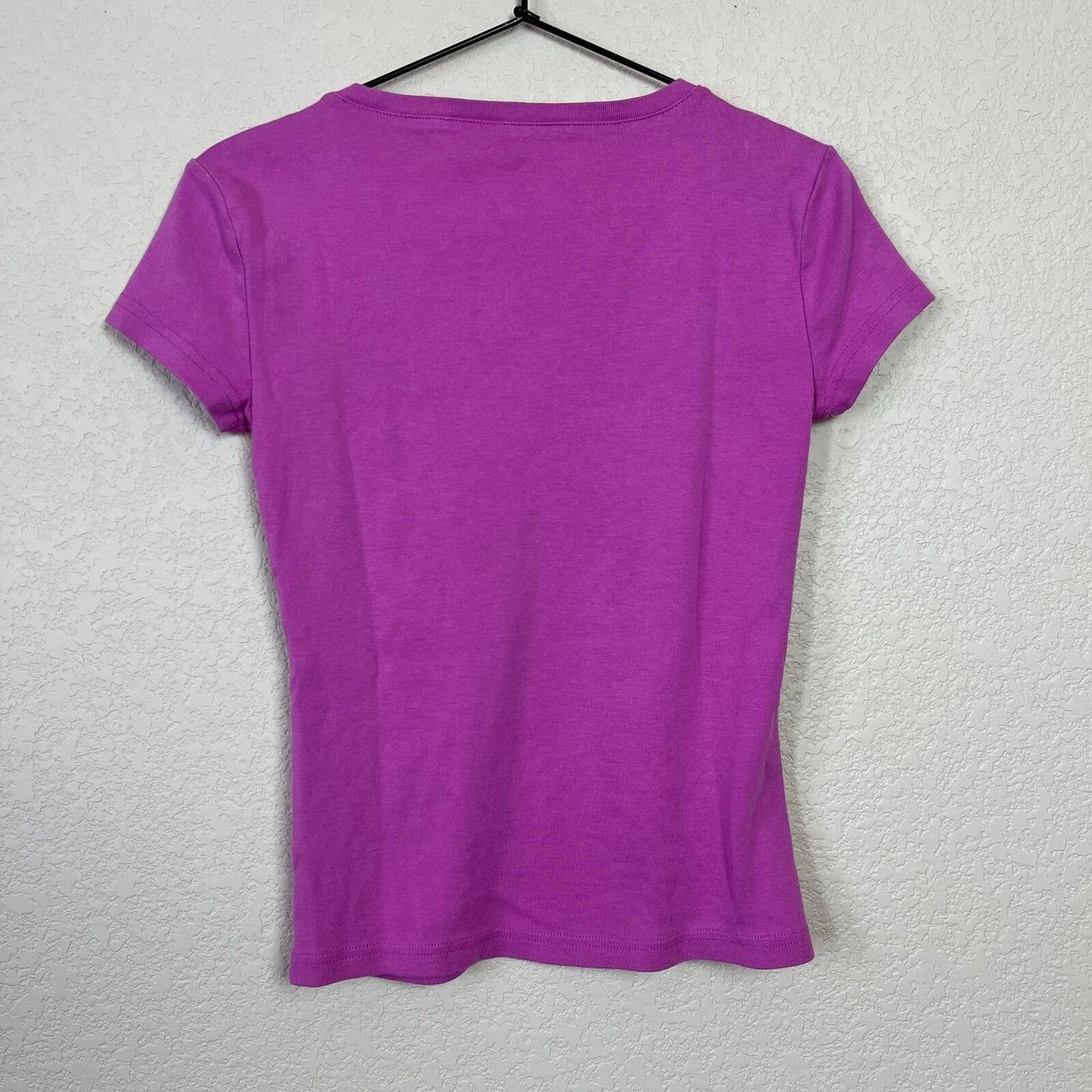 Tommy Hilfiger Womens Sz S Short Sleeve V Neck T Shirt Purple Y2K