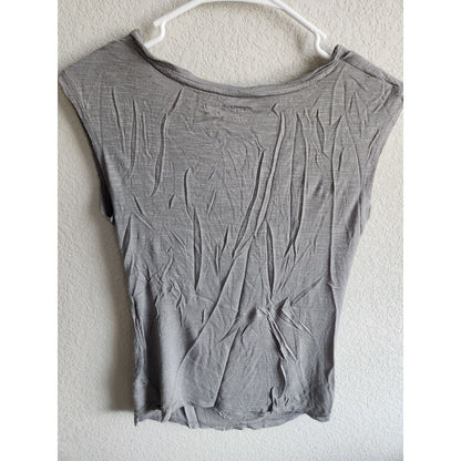 APT 9 Womens Sz XS Short Sleeve Blouse Gray Silver