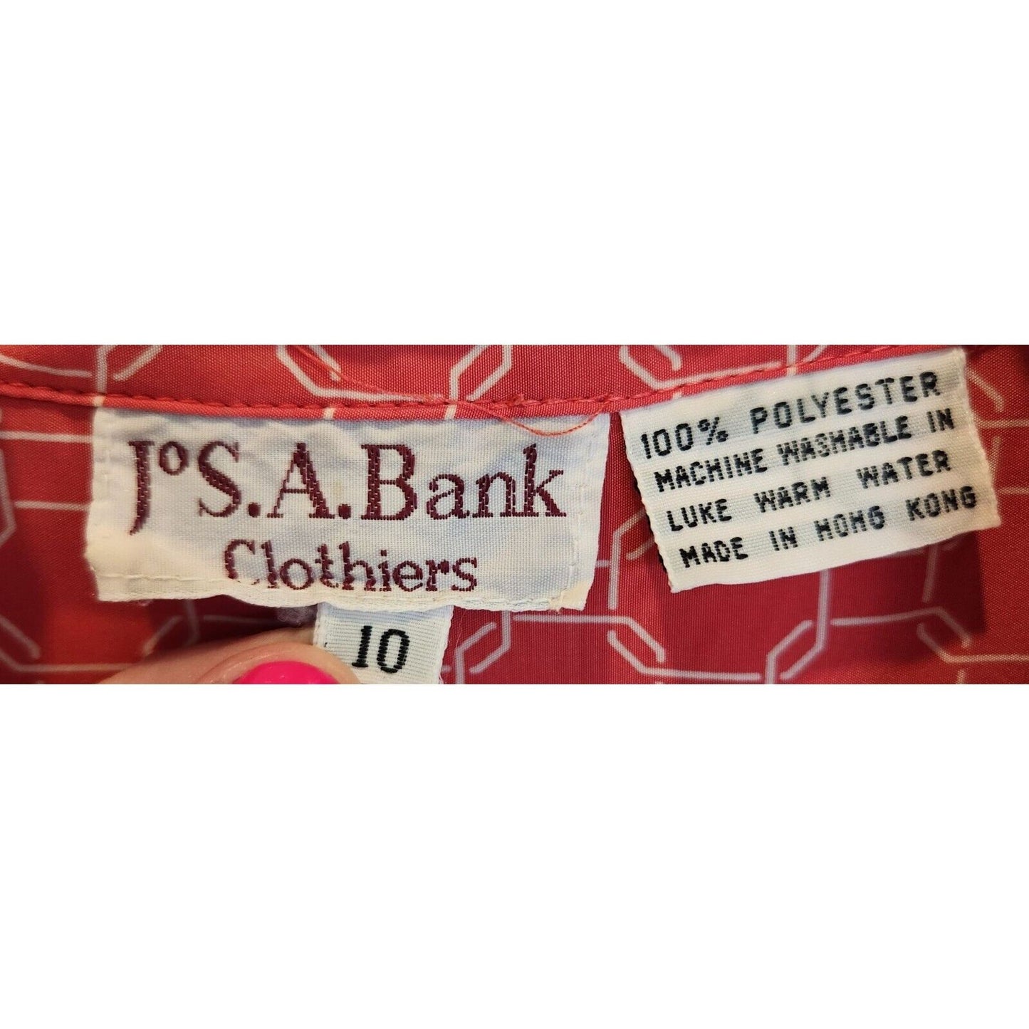 Vintage 1990s Jos A Bank Womens Sz 10 Midi Career Dress Pink w/ Pockets