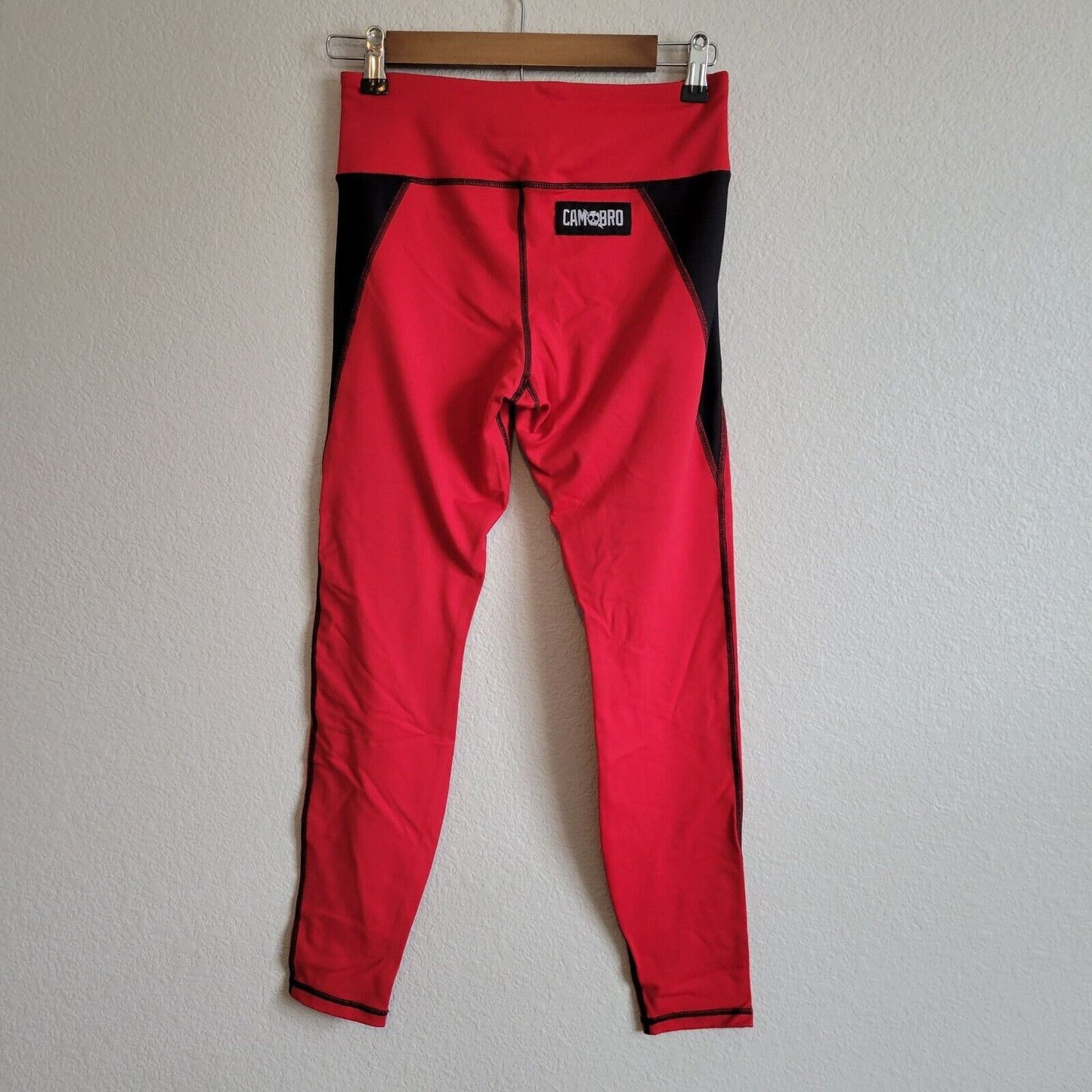 Cam Bro Cambro Womens Sz M Athletic Leggings Bright Red and Black